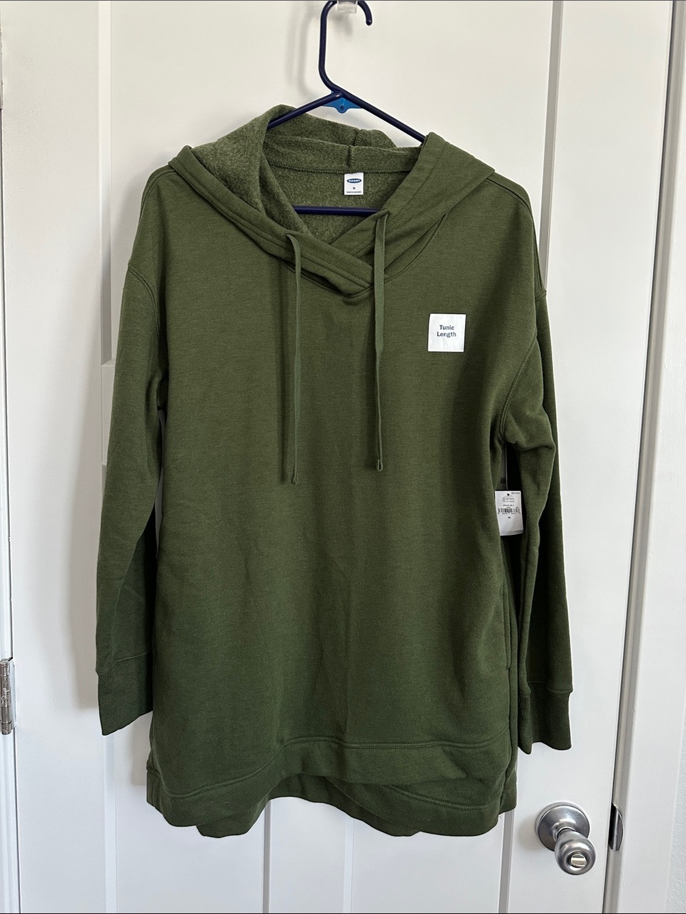 Old Navy Olive Green Tunic Hoodie Sweatshirt with side pockets!